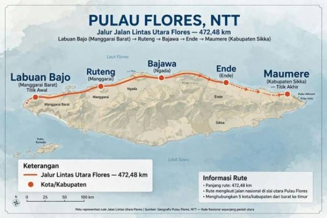  Jalan Lintas Utara Flores Sepanjang 472 Kilometer Ditargetkan Tuntas 2028, Masih Ada 87 Kilometer Belum Beraspal