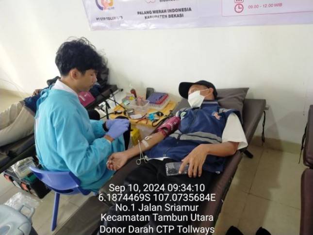 Cibitung Tanjung Priok Port Tollways-PMI Kabupaten Bekasi Galakan Program Kemanusiaan dengan Kegiatan Donor Darah