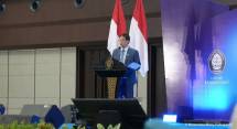 Menteri Keuangan Purbaya Yudhi Sadewa saat memberikan kuliah umum bertajuk APBN untuk Indonesia Maju: Menjaga Stabilitas, Mendorong Pertumbuhan, dan Pembangunan di Universitas Diponegoro, Semarang, Jawa Tengah, Jumat (3/7/2026).
