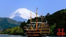 Kota Hakone, Sightseeing Cruise di Danau Ashi, Gunung Fuji, Jepang (ist)